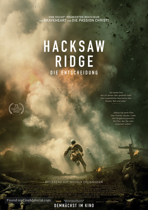 Hacksaw Ridge - German Movie Poster