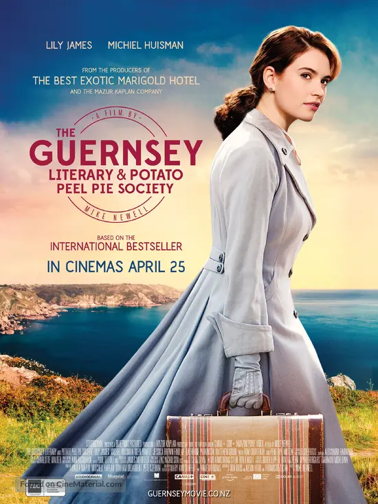 The Guernsey Literary &amp; Potato Peel Pie Society - New Zealand Movie Poster