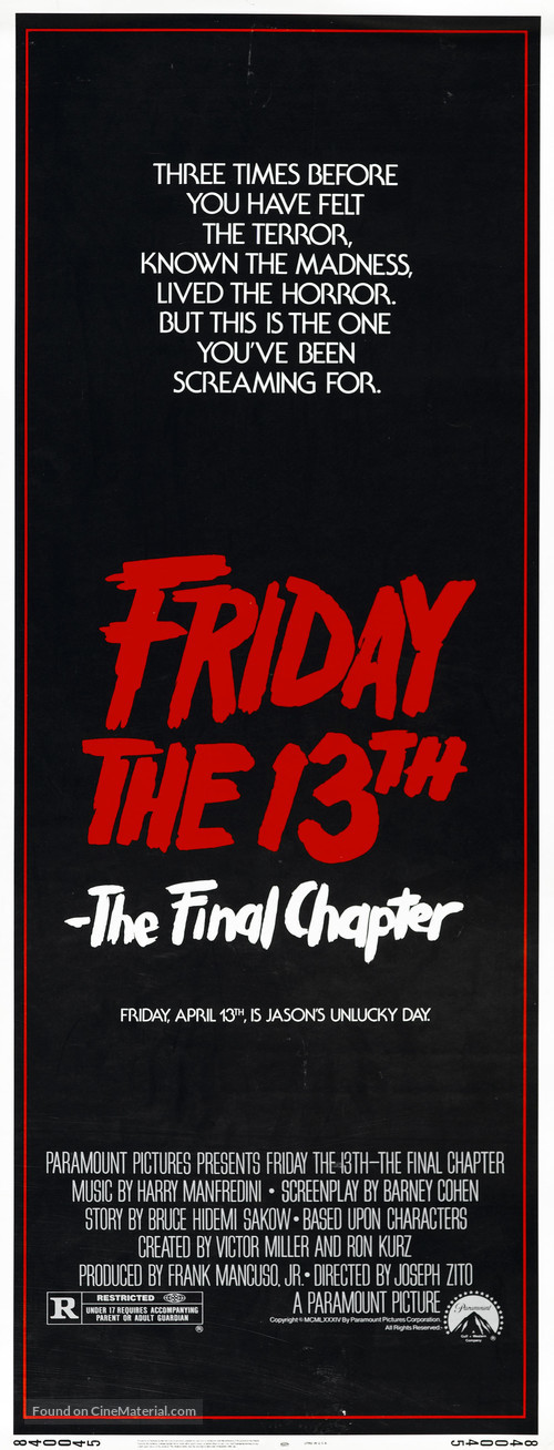 Friday the 13th: The Final Chapter - Movie Poster