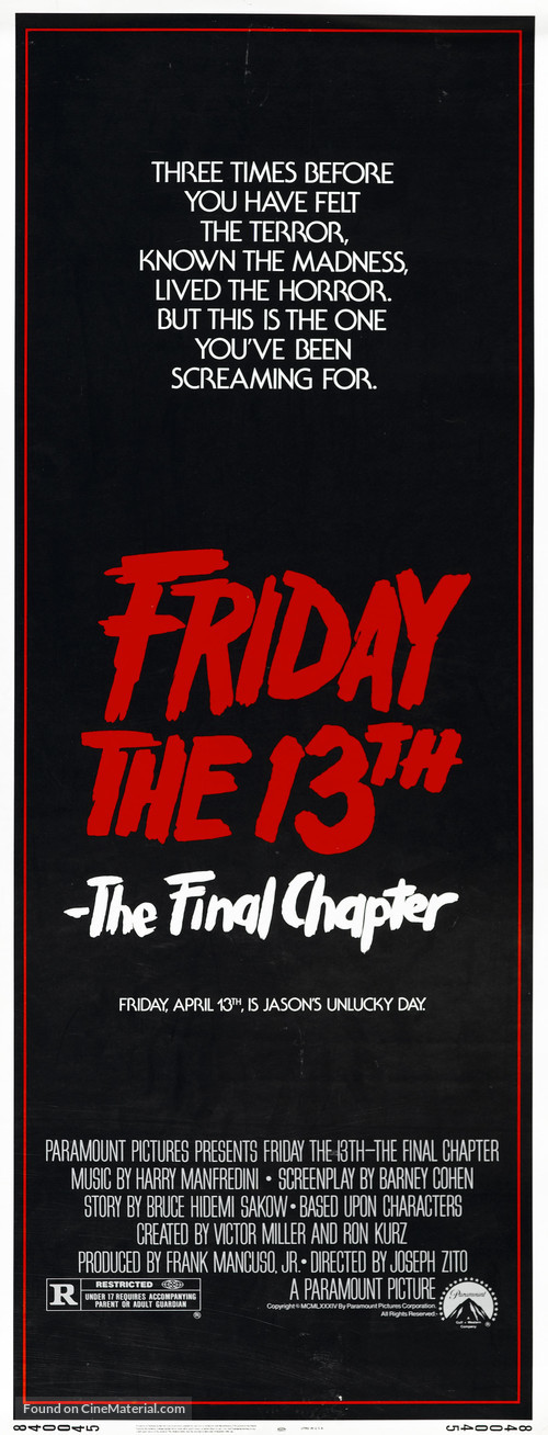 Friday the 13th: The Final Chapter - Movie Poster