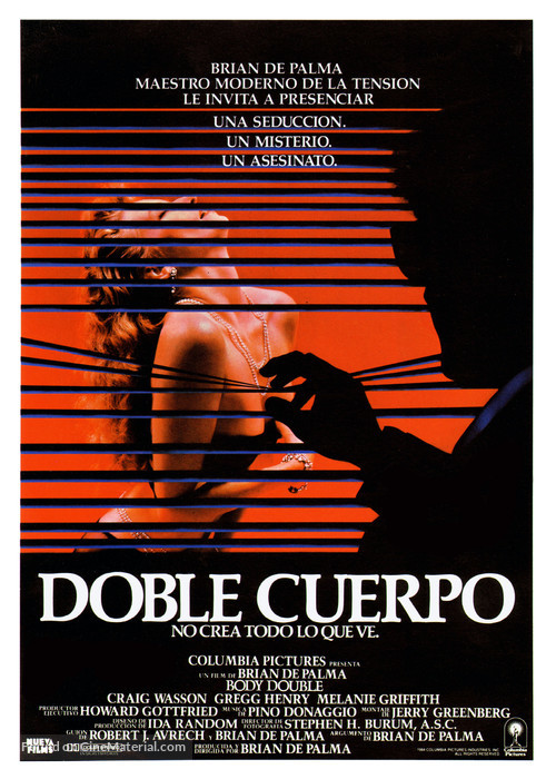 Body Double - Spanish Movie Poster