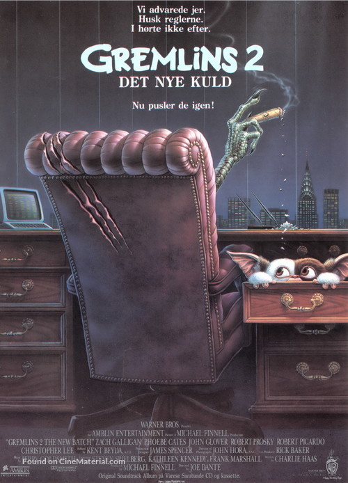 Gremlins 2: The New Batch - Danish Movie Poster
