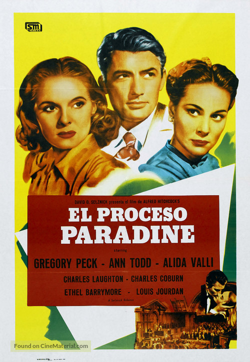 The Paradine Case - Spanish Movie Poster