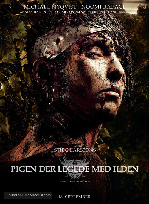 Flickan som lekte med elden - Danish Movie Poster