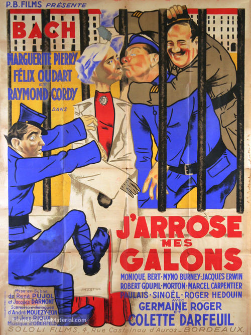 J&#039;arrose mes galons - French Movie Poster