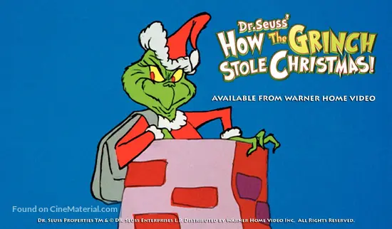 How The Grinch Stole Christmas 1966 Video Release Movie Poster