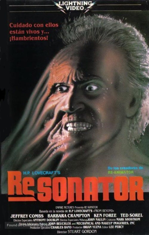 From Beyond - Spanish VHS movie cover