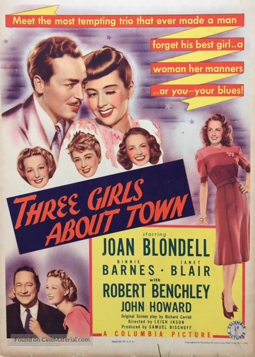 Three Girls About Town - Movie Poster