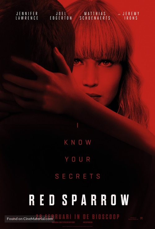 Red Sparrow - Belgian Movie Poster