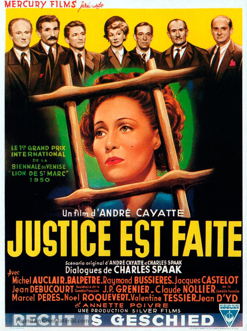 Justice est faite - Belgian Movie Poster