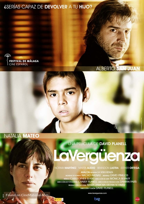 La verg&uuml;enza - Spanish Movie Poster