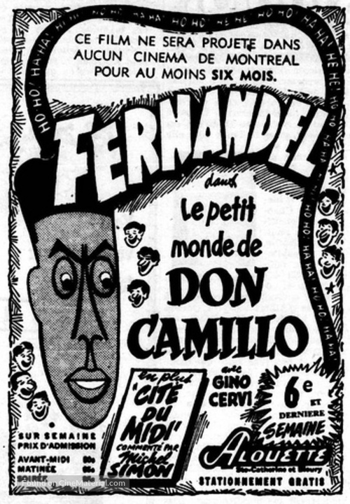 Le Petit monde de Don Camillo - Canadian Movie Poster