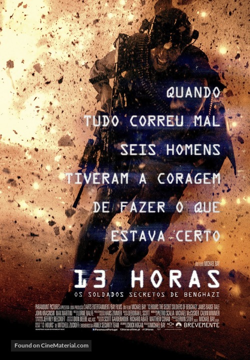 13 Hours: The Secret Soldiers of Benghazi - Portuguese Movie Poster