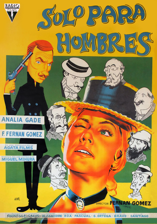 S&oacute;lo para hombres - Spanish Movie Poster