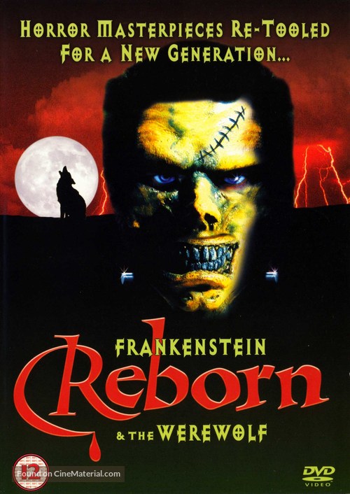Frankenstein &amp; the Werewolf Reborn! - British DVD movie cover