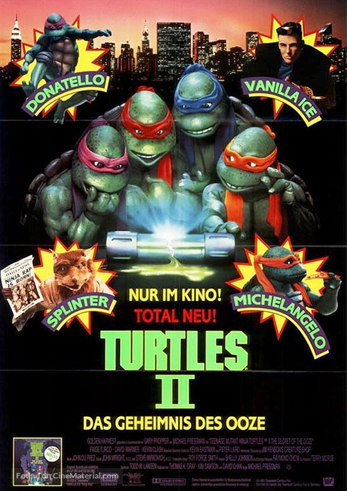 Teenage Mutant Ninja Turtles II: The Secret of the Ooze - German Movie Poster