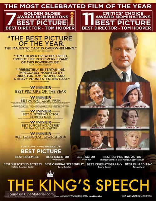 The King&#039;s Speech - For your consideration movie poster