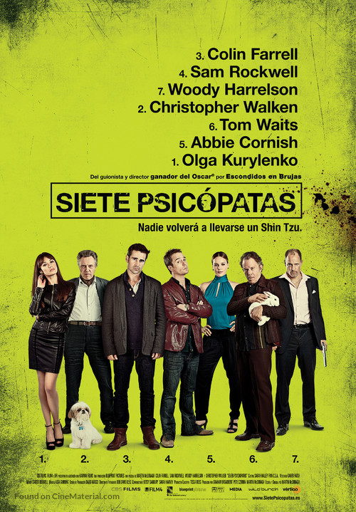 Seven Psychopaths - Spanish Movie Poster