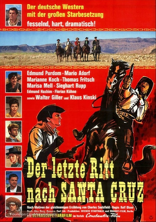 Der letzte Ritt nach Santa Cruz - German Movie Poster