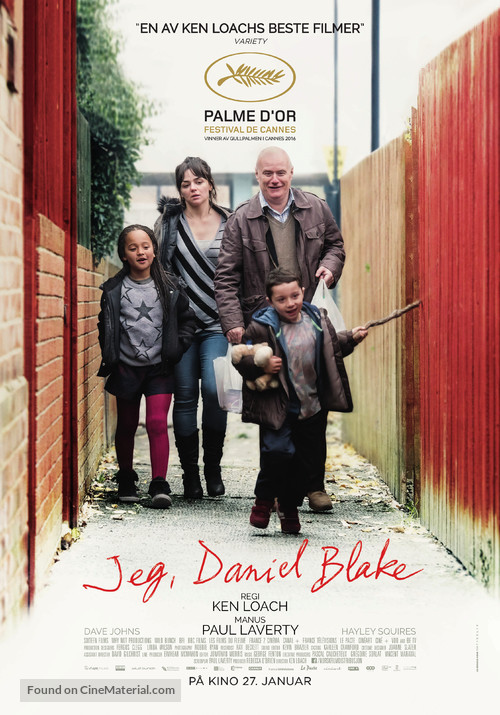 I, Daniel Blake - Norwegian Movie Poster