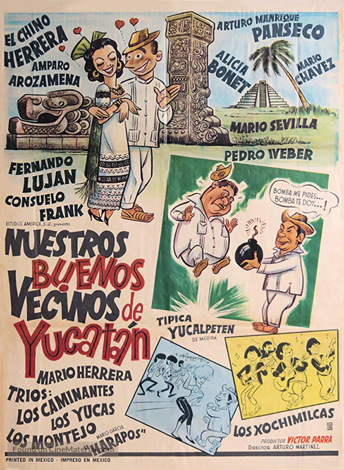 Nuestros buenos vecinos de Yucat&aacute;n - Mexican Movie Poster