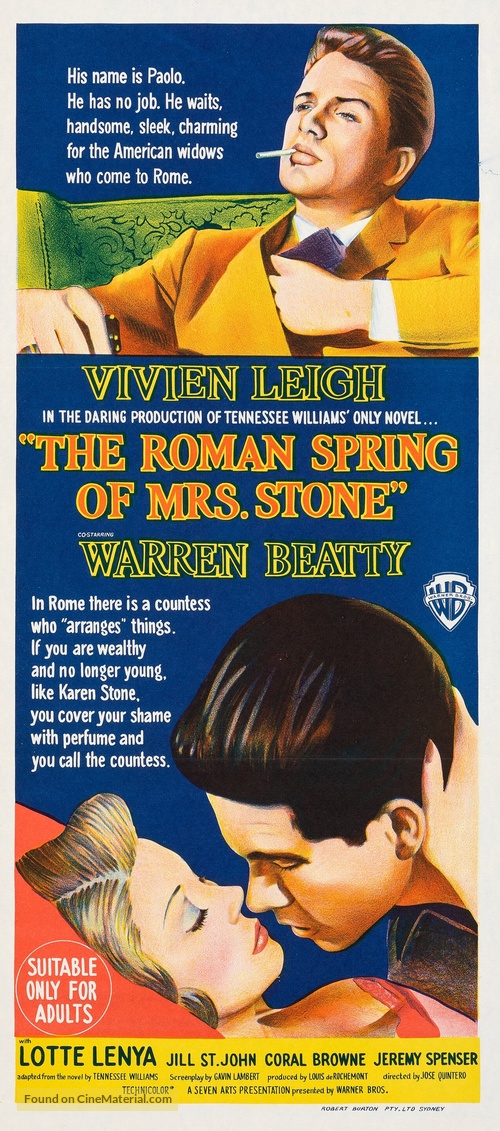 The Roman Spring of Mrs. Stone - Australian Movie Poster