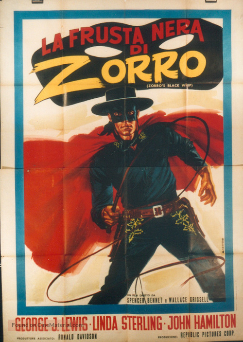 Zorro&#039;s Black Whip - Italian Movie Poster