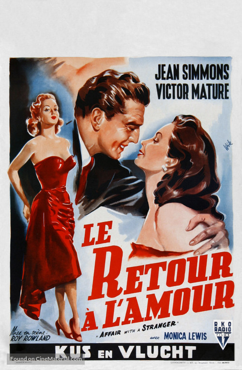 Affair with a Stranger - Belgian Movie Poster