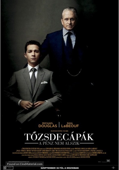 Wall Street: Money Never Sleeps - Hungarian Movie Poster