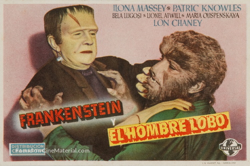 Frankenstein Meets the Wolf Man - Spanish Movie Poster
