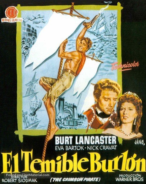 The Crimson Pirate - Spanish Movie Poster