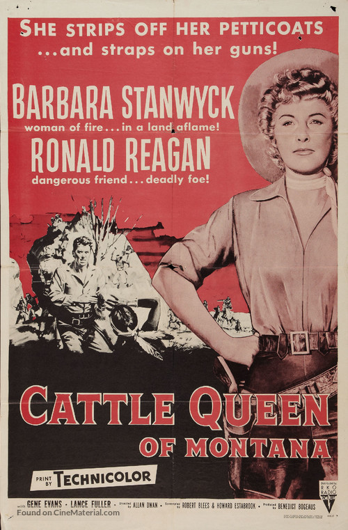 Cattle Queen of Montana - Re-release movie poster