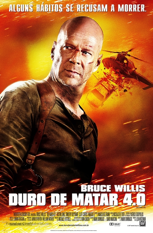 Live Free or Die Hard - Brazilian Movie Poster