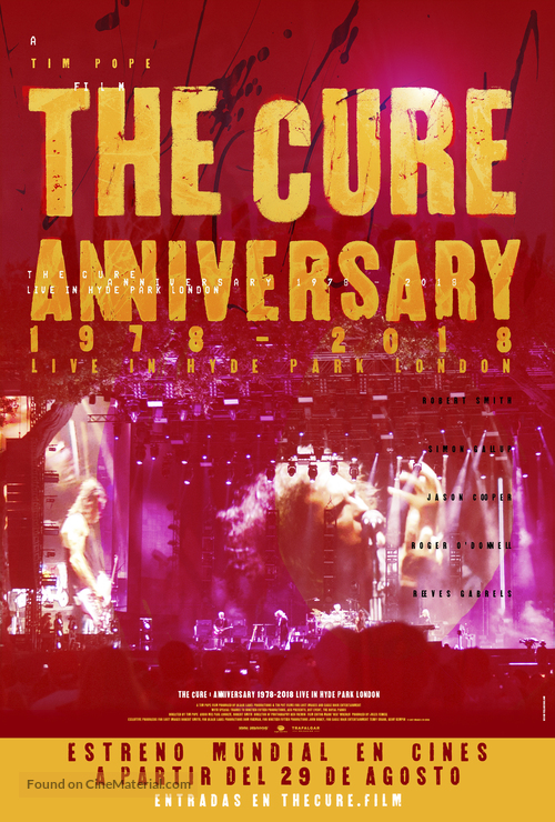 The Cure: Anniversary 1978-2018 Live in Hyde Park - Spanish Movie Poster