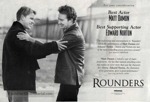 Rounders - For your consideration movie poster