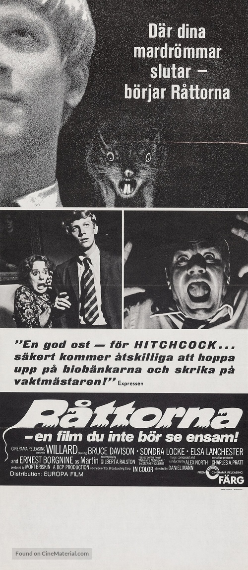Willard - Swedish Movie Poster