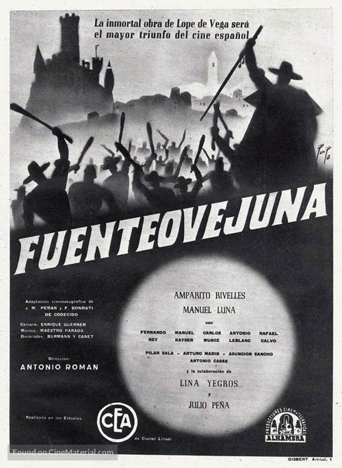 Fuenteovejuna - Spanish Movie Poster