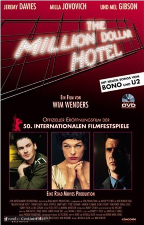 The Million Dollar Hotel - German DVD movie cover