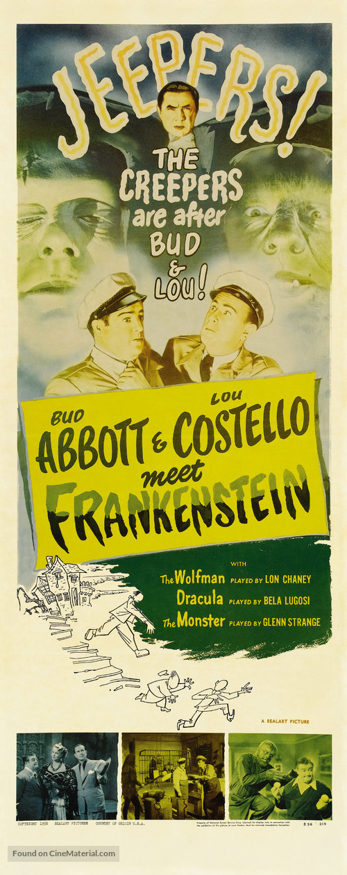 Bud Abbott Lou Costello Meet Frankenstein - Re-release movie poster