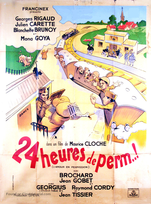 Vingt-quatre heures de perm&#039; - French Movie Poster