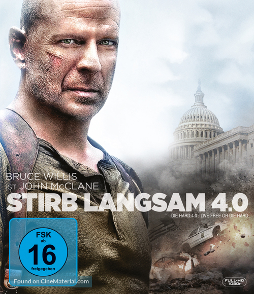 Live Free or Die Hard - German Blu-Ray movie cover