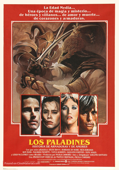 I Paladini - storia d&#039;armi e d&#039;amori - Spanish Movie Poster