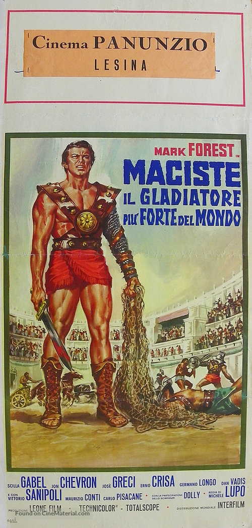 Maciste, il gladiatore pi&ugrave; forte del mondo - Italian Movie Poster