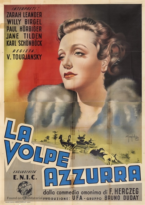 De vrouw met den blauwvos - Italian Movie Poster