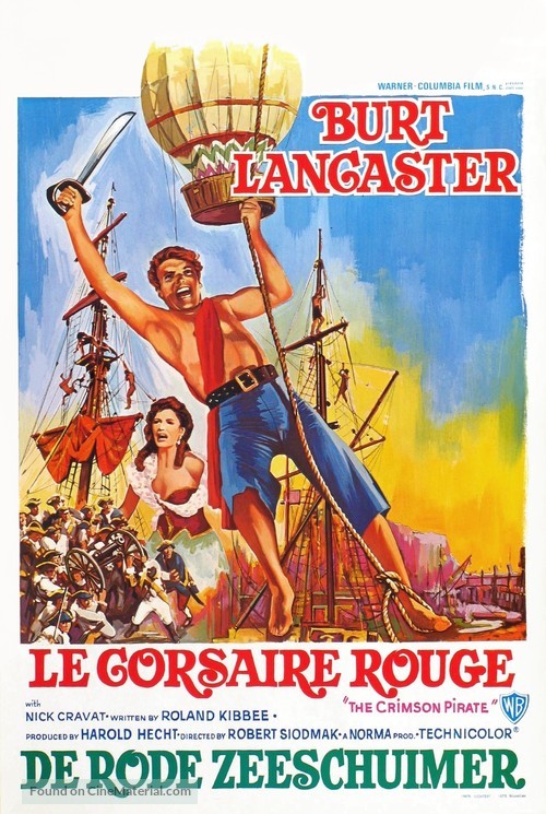 The Crimson Pirate - Belgian Movie Poster
