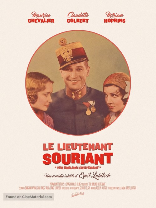 The Smiling Lieutenant - French Re-release movie poster