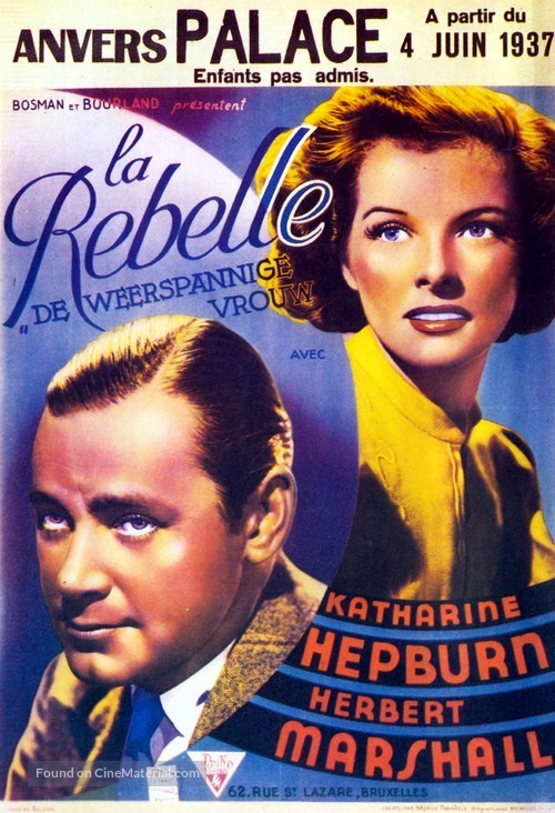 A Woman Rebels - Belgian Movie Poster
