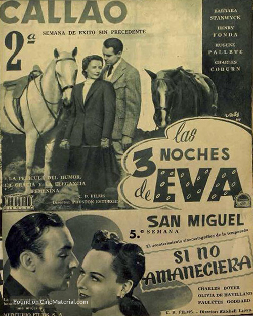 Hold Back the Dawn - Spanish Movie Poster