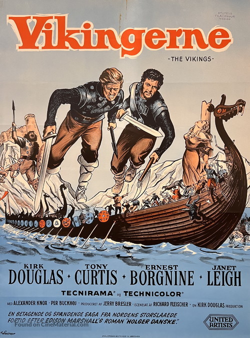 The Vikings - Danish Movie Poster