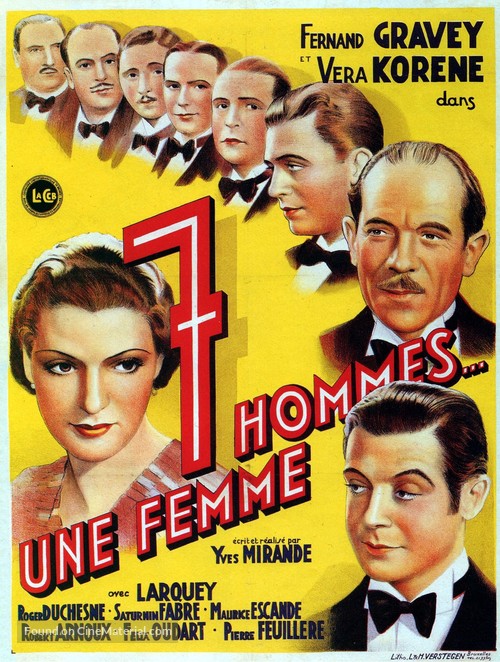 Sept hommes, une femme - French Movie Poster